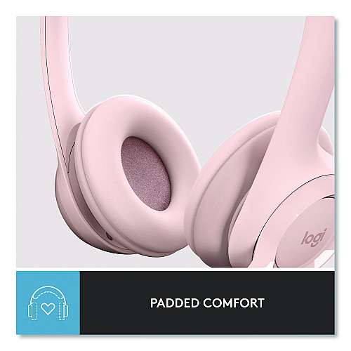 Logitech H390 Binaural Over The Head Headset, Rose (981001280)
