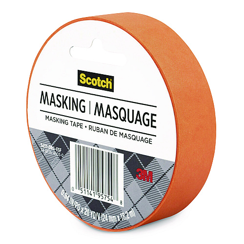 Scotch Expressions Masking Tape, 3" Core, 0.94" x 20 yds, Tangerine (3437ORG)