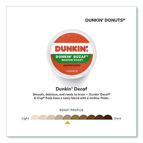 Dunkin Donuts K-Cup Pods, Dunkin' Decaf, 44/Box (24306977)