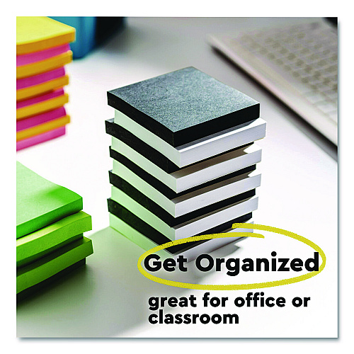 Post-it Super Sticky Note Pads in Playful Primary Colors, 3 x 3, Sunnyside, 90 Sheets/Pad, 5 Pads/Pack (6545SSY)