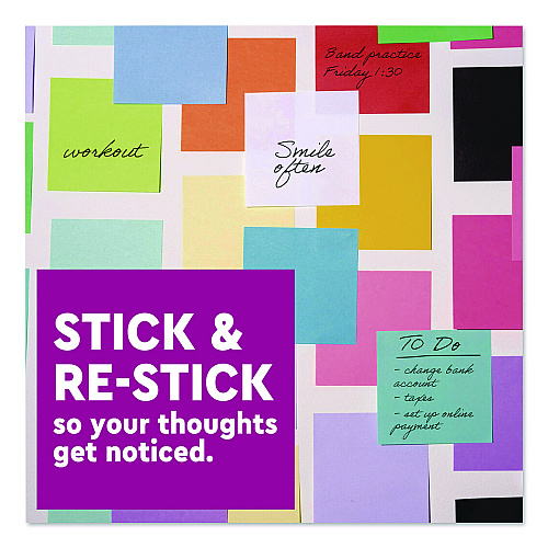 Post-it Super Sticky Pads in Energy Boost Collection Colors, 3 x 3, Limeade, 90 Sheets/Pad, 5 Pads/Pack (70005174100)