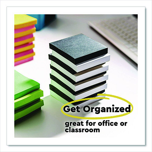 Post-it Super Sticky Pads in Energy Boost Collection Colors, 3 x 3, Limeade, 90 Sheets/Pad, 5 Pads/Pack (70005174100)