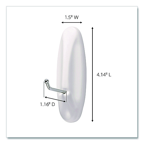 Command Large Wire Hook, Metal/Plastic, White, Supports 5 lbs (70006903192)