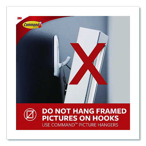 Command Large Wire Hook, Metal/Plastic, White, Supports 5 lbs (70006903192)