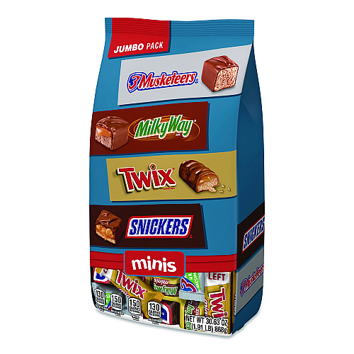 Mars Minis Variety Jumbo Pack, Assorted, 30.63 oz Bag (MMM59888)