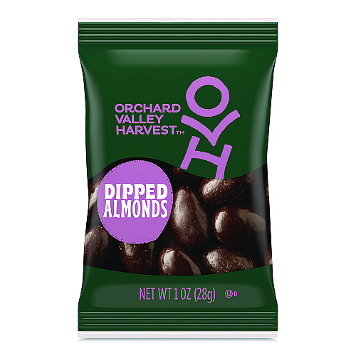 Orchard Valley Harvest Dipped Almonds, Dark Chocolate, (8) 1 oz Bags (JOH36537)