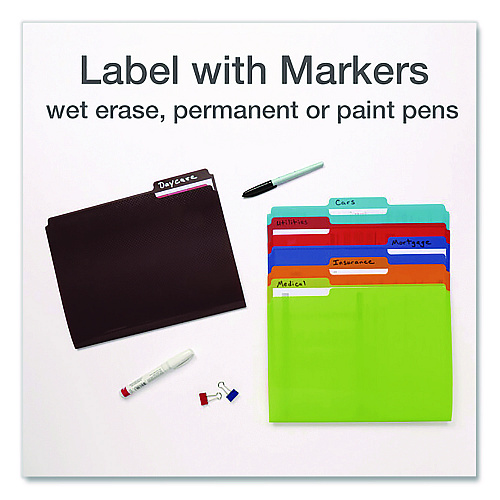 Oxford Colorful Poly File Folders, 1/3-Cut Tabs: Assorted, Letter Size, Assorted Colors, 24/Pack (52004)