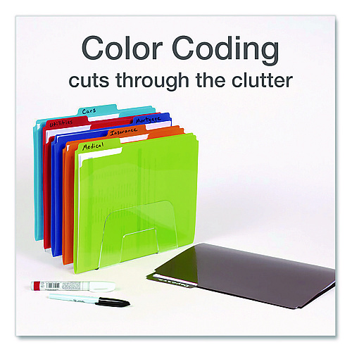Oxford Colorful Poly File Folders, 1/3-Cut Tabs: Assorted, Letter Size, Assorted Colors, 24/Pack (52004)
