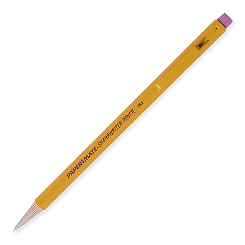 Paper Mate Sharpwriter Mechanical Pencil, 0.7 mm, HB (#2), Black Lead, Classic Yellow Barrel, 5/Pack (30376BPP)