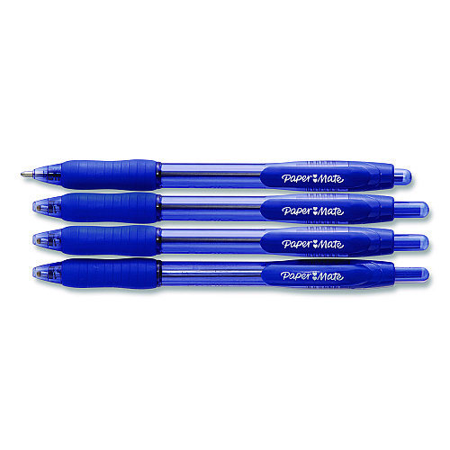 Paper Mate Profile Ballpoint Pen, Retractable, Bold 1.4 mm, Blue Ink, Translucent Blue Barrel, 4/Pack (196066689472)