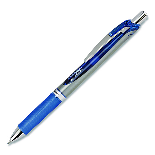 Pentel EnerGel RTX Gel Pen, Retractable, Bold 1 mm, Blue Ink, Blue/Gray Barrel, Dozen (BL80CDZ)