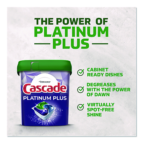 Cascade Platinum Plus ActionPacs Dishwasher Detergent Pods, Fresh Scent, 28.4 oz Tub, 52/Pack (06156PK)