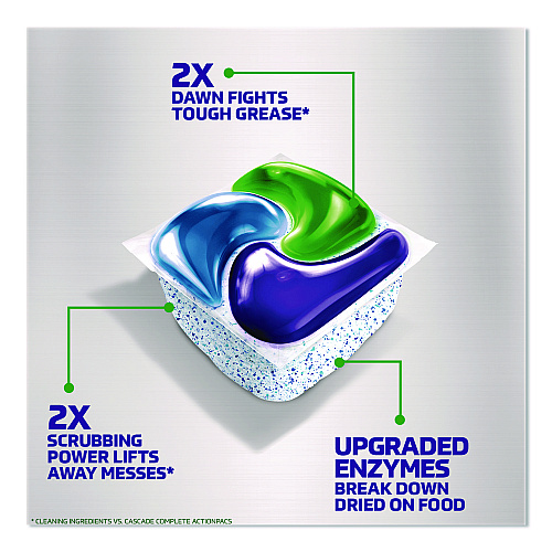 Cascade Platinum Plus ActionPacs Dishwasher Detergent Pods, Fresh Scent, 28.4 oz Tub, 52/Pack (06156PK)
