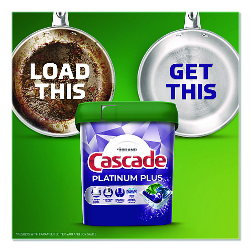 Cascade Platinum Plus ActionPacs Dishwasher Detergent Pods, Fresh Scent, 28.4 oz Tub, 52/Pack (06156PK)