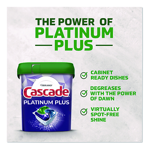 Cascade Platinum Plus ActionPacs Dishwasher Detergent Pods, Fresh Scent, 20.7 oz Tub, 38/Pack (06157PK)
