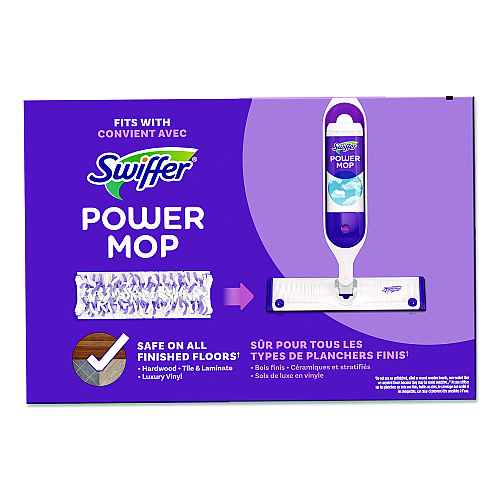 Swiffer PowerMop Mopping Pads, 15.4 x 5.3, White/Purple, 8/Pack (08189PK)