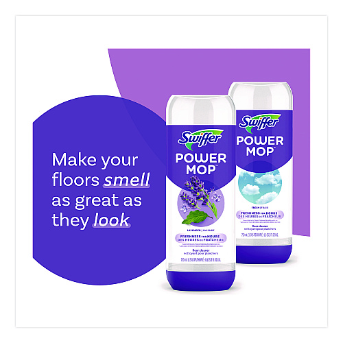 Swiffer PowerMop Mopping Pads, 15.4 x 5.3, White/Purple, 8/Pack (08189PK)
