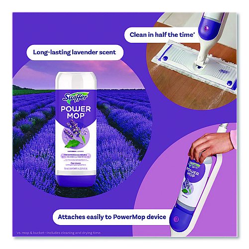Swiffer PowerMop Refill Cleaning Solution, Lavender Scent, 25.3 oz Refill Bottle, 2/Pack (08423)