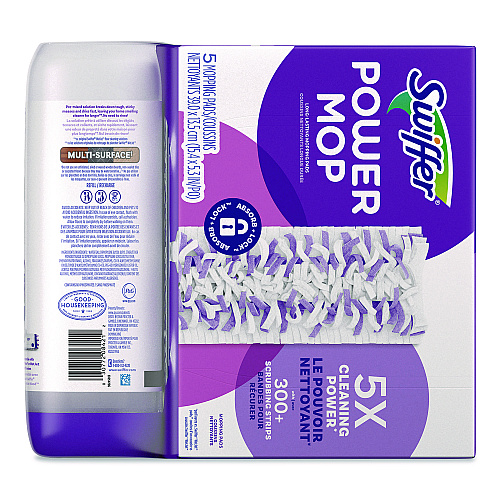 Swiffer PowerMop Cleaning Solution and Pads Refill Pack, Lavender, 25.3 oz Bottle and 5 Pads/Pack (09117EA)