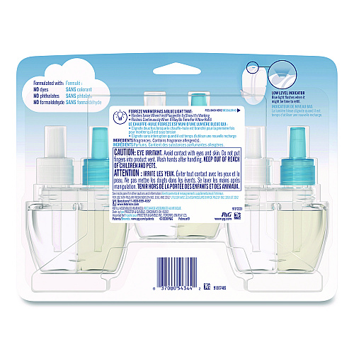Febreze PLUG Air Freshener Refills, Linen and Sky, 0.87 oz, 3/Pack (54344EA)
