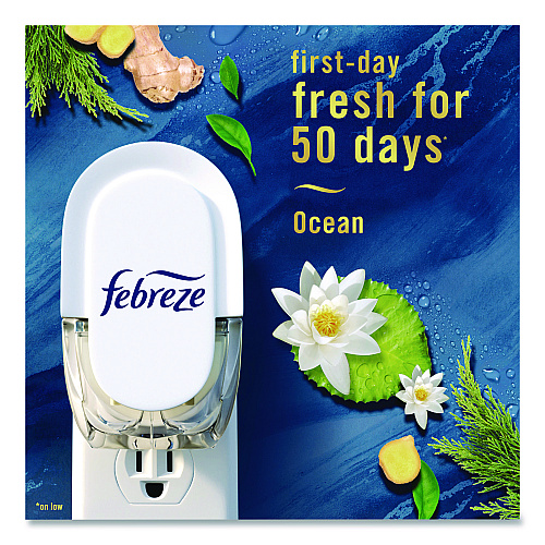 Febreze PLUG Air Freshener Refills, Ocean, 0.87 oz, 3/Pack (71932)