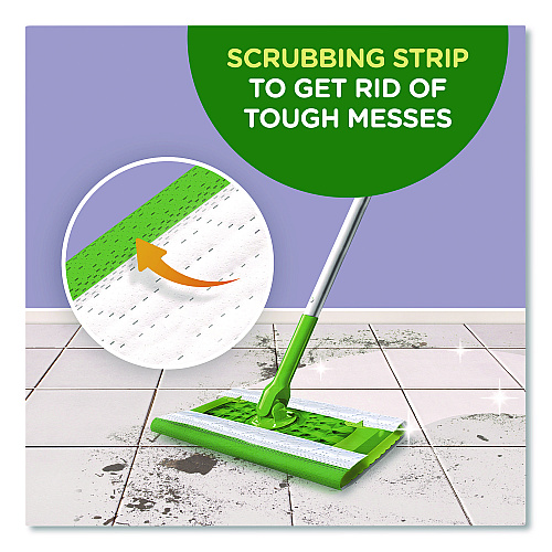 Swiffer Wet Refill Cloths, 10 x 8, Fresh Scent, White, 24/Box (82856BX)