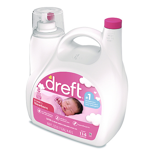 Dreft Ultra Laundry Detergent, Stage 1: Newborn, 150 oz Bottle with Dispensing Top (121283241)