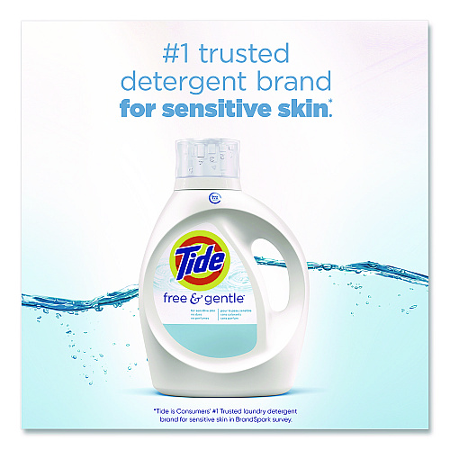 Tide Free and Gentle Liquid Laundry Detergent, 64 Loads, 84 oz Bottle (1389041828)