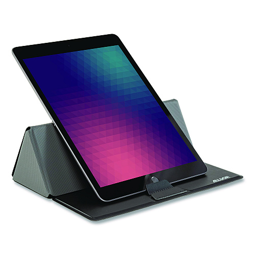 Allsop Foldio Laptop and Tablet Stand, +30 Tilt, 9.5" x 14.5" x 3", Black, Supports 7 lb (32670)