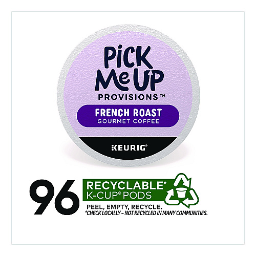 Pick Me Up Provisions French Roast Coffee K-Cups, 24/Box, 4 Boxes/Carton (52966CT)