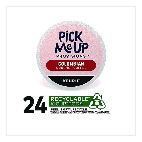 Pick Me Up Provisions Colombian Coffee K-Cups, 24/Box (5000381025)