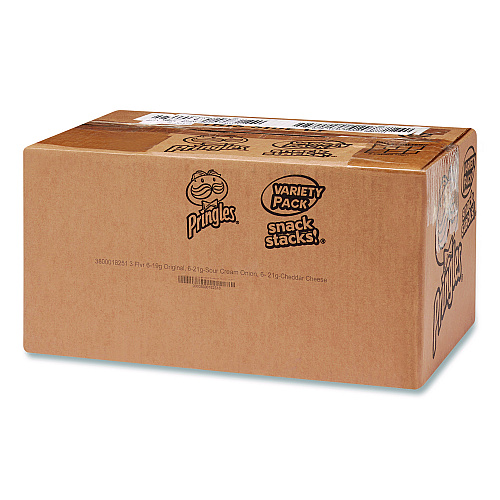 Pringles Variety Pack Potato Chips, Sour Cream and Onion/Cheddar Cheese/Original, 0.67 oz/0.74 oz Cans, 72/Carton (KEE18251)