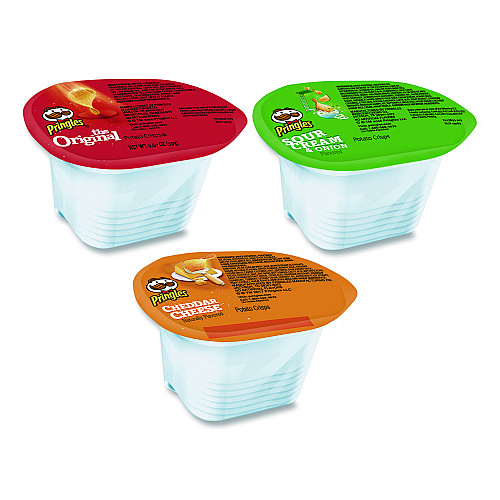 Pringles Variety Pack Potato Chips, Sour Cream and Onion/Cheddar Cheese/Original, 0.67 oz/0.74 oz Cans, 72/Carton (KEE18251)