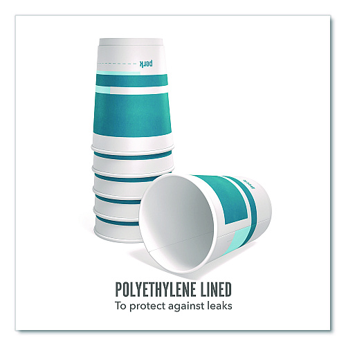 Perk Insulated Paper Hot Cups, 12 oz, White/Blue, 480/Carton (PK60911CT)