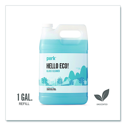 Perk Hello Eco Glass Cleaner Refill, Unscented, 1 gal Bottle (PK611001ACC)