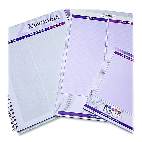 Re-focus the Creative Office Premium Legal Pads To-Do/Appointment Lists, List Format, (30) Light Purple/Dark Purple/White Marble 8.5 x 11 Sheets, 2/Pack (PINKLEGALPAD)