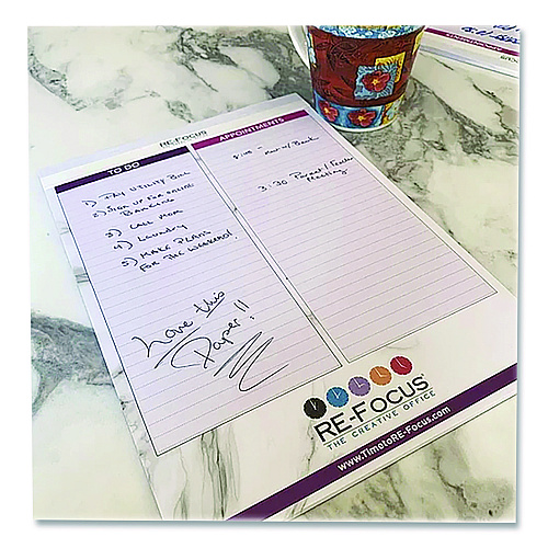 Re-focus the Creative Office Premium Legal Pads To-Do/Appointment Lists, List Format, (30) Light Purple/Dark Purple/White Marble 8.5 x 11 Sheets, 2/Pack (PINKLEGALPAD)
