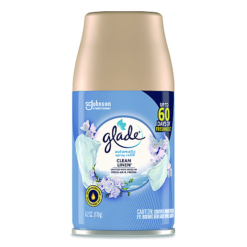 Glade Automatic Air Freshener, Clean Linen, 6.2 oz Can, 4/Pack (333368)