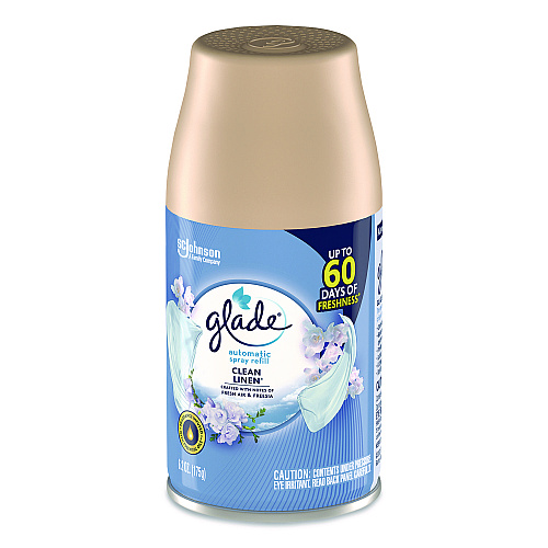 Glade Automatic Air Freshener, Clean Linen, 6.2 oz Can, 4/Pack (333368)