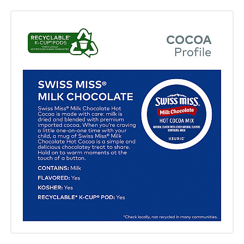 Swiss Miss Milk Chocolate Hot Cocoa K-Cups, 0.65 oz, 44/Box (2259481)