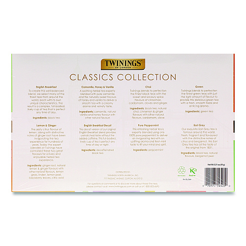 TWININGS Classics Collection Assorted Tea Bags, 48/Box (TNA54500)