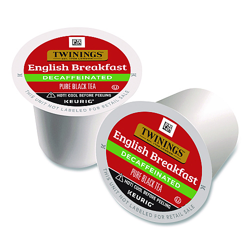 TWININGS Tea K-Cups, English Breakfast Decaf, 0.11 oz, 24/Box (TNA85784)