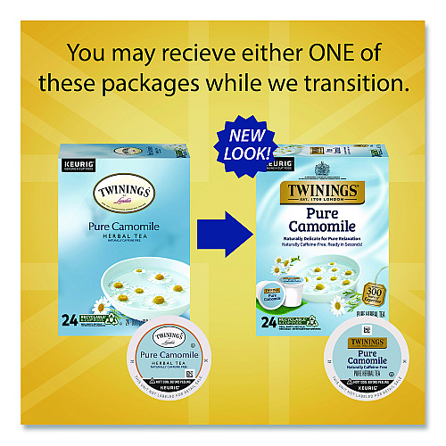 TWININGS Tea K-Cups, Pure Camomile, 0.11 oz, 24/Box (TNA85790)