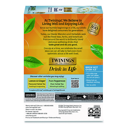 TWININGS Tea K-Cups, Pure Camomile, 0.11 oz, 24/Box (TNA85790)