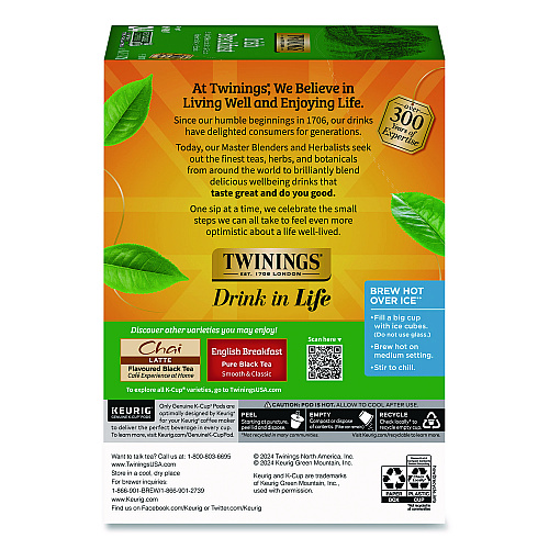 TWININGS Tea K-Cups, Irish Breakfast, 0.11 oz, 24/Box (TNA87303)
