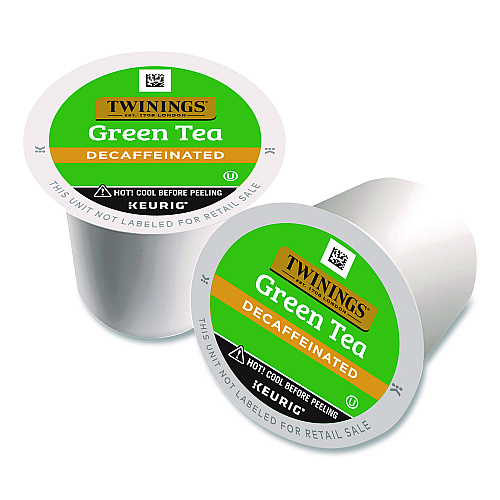 TWININGS Tea K-Cups, Decaf Green Tea, 0.11 oz, 24/Box (TNA90557)