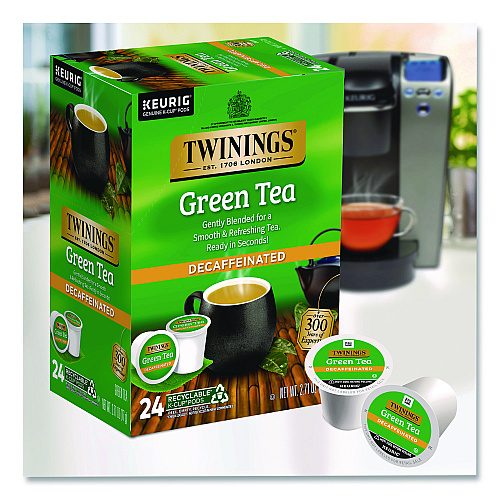 TWININGS Tea K-Cups, Decaf Green Tea, 0.11 oz, 24/Box (TNA90557)