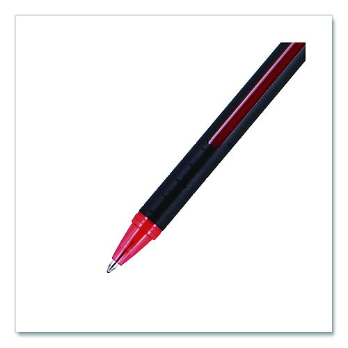 uni-ball Jetstream 101 Hybrid Gel Pen, Stick, Bold 1 mm, Red Ink, Black/Red Barrel, Dozen (1768013)