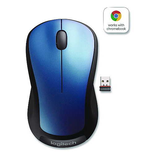 Logitech M310 Wireless Mouse, 2.4 GHz Frequency/30 ft Wireless Range, Left/Right Hand Use, Peacock Blue (865787)