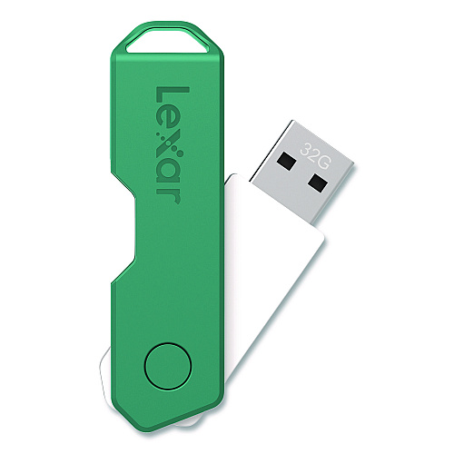 Lexar Twist Turn2 USB 2.0 Flash Drive, 32 GB, Orange/Purple/Teal, 3/Pack (24388082)